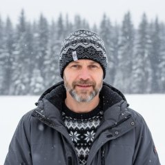 Merino pletená čepice Oslo - vzor 07 - černá / šedá / bílá