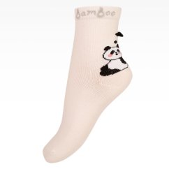 Dětské bavlněné ponožky - vzor 176 - bílá - panda