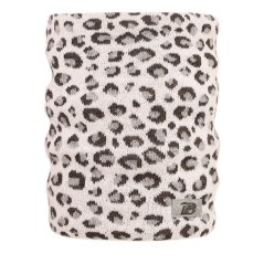 Merino pletený nákrčník Urban - vzor 16 - bílá / šedá - leopard