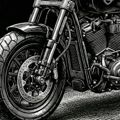 Dětské bavlněné tričko s potiskem - vzor 0249 - černa - legendární motocykl