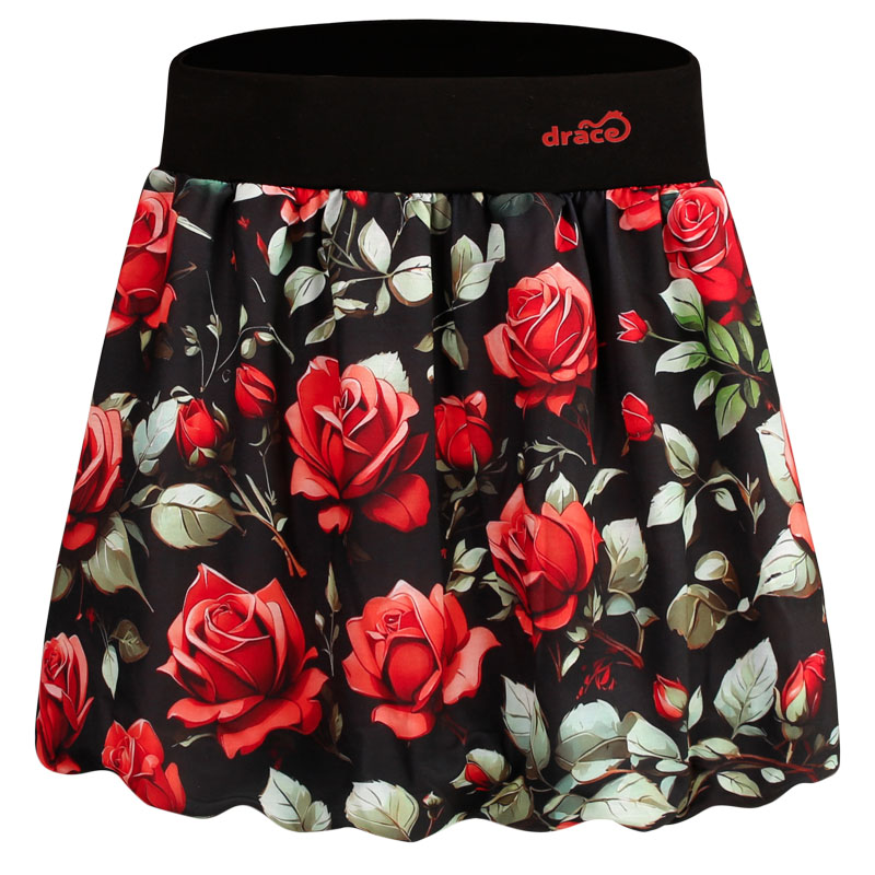 Dětská balonová sukně Bella - vzor 41 - černá - růže