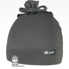 Bavlněná kojenecká čepice Uzlík - vzor 17 - tmavě šedá