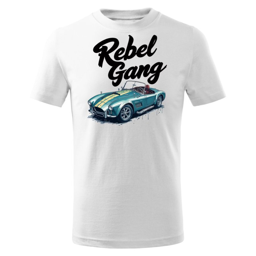 Dětské bavlněné tričko s potiskem - vzor 0176 - bílá / Sportovní auto