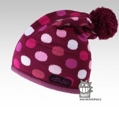 Čepice pletená lentilka - vzor 08 - starorůžová