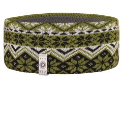 Pletená čelenka Oslo - vzor 05 - černá / zelená / šedá