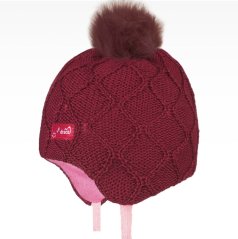 Merino pletená kojenecká laponka Vivo - vzor 03 - starorůžová tmavá