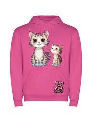 Dětská mikina s kapucí Urban - vzor 011 - růžová /Kočičky