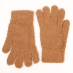 Dámské pletené prstové rukavice - vzor 034 - velbloudí hnědá