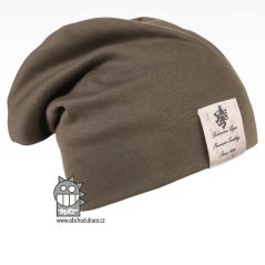 Bavlněná čepice Pastels DOUBLE - vzor 16 - khaki zelená
