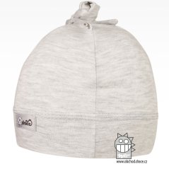 Bavlněná kojenecká čepice Uzlík - vzor 13 - světle šedá