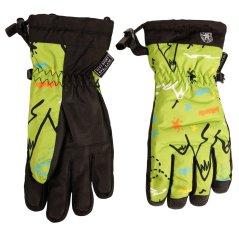 Dětské šusťákové prstové rukavice - vzor 018 - zelená
