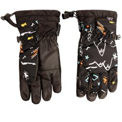 Dětské šusťákové prstové rukavice - vzor 019 - černá