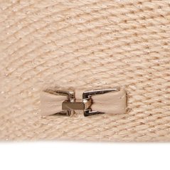 Dámská zimní pletená čepice s příměsí vlny a králičí srsti - vzor 004 - béžová