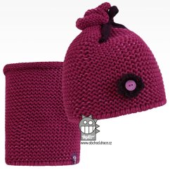 Set pletená čepice a nákrčník Zvonilka - vzor 06