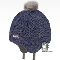 Merino pletená kojenecká laponka Vivo - vzor 07 - šedomodrá