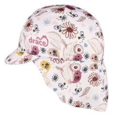 Letní funkční kšiltovka s plachetkou na krk SAFARI - vzor 23 - bílá - ptáčci