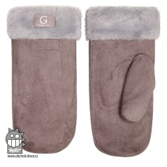 Dámské semišové palcové rukavice - vzor 016 - šedá