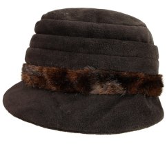 Dámský zimní klobouk - vzor 077 - černá - polar fleece