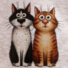 Spadlá bavlněná čepice Pepe - vzor 45 - světle šedá melír - kočičky kamarádky