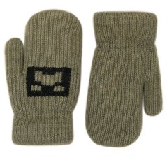 Dětské pletené palcové rukavice 5 - 7 let - vzor 083 - zelená - herní svět