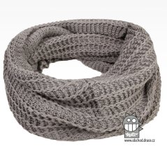 Merino pletená šála chomout Harmony - vzor 05 - šedá