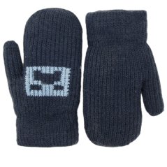 Dětské pletené palcové rukavice 5 - 7 let - vzor 082 - tmavě modrá - herní svět