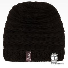 Merino pletená čepice Harmony - vzor 12 - černá
