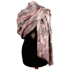 Dámská elegantní šála - vzor 029 - starorůžová  - oválky