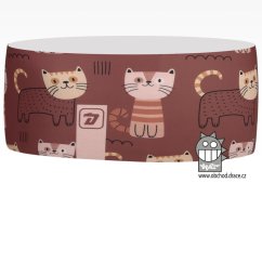 Čelenka funkční Baldo - vzor 57 kočky / starorůžová tmavá - kočičky