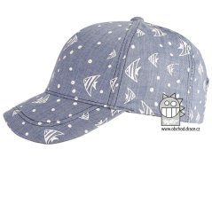 Dětská letní kšiltovka - vzor 005 - světle modrá jeans - rybičky