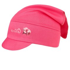 Bavlněný šátek s kšiltem - vzor 04 -  růžová neon - kolibřík