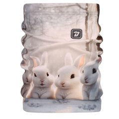 Fleecový nákrčník Yetti - vzor 64 - bílá - králíčci