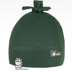 Bavlněná kojenecká čepice Uzlík - vzor 19 - lahvově zelená