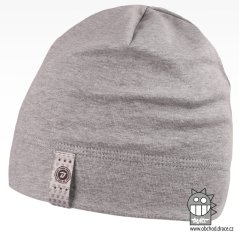 Bavlněná čepice Alan - vzor 03 - světle šedá