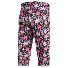 Dětské legíny capri 3/4 Silky - vzor 03 - černá - květy