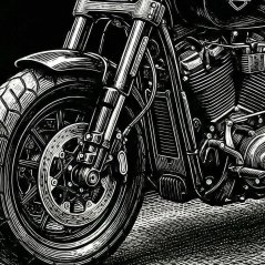 Pánské bavlněné tričko - vzor 003 - černá / legendární motocykl