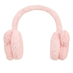 Zimní chlupaté klapky na uši - vzor 04 - světle růžová - králíček