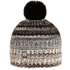 Zimní teplá vlněná čepice Olivia - vzor 28 - černá / šedá