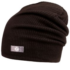 Spadlá čepice Rayon Rib - vzor 009 - černá