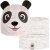Dětská bavlněná čepice s nákrčníkem Zoo - zvířátka - vzor 01 - bílá melír - panda