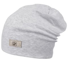 Bavlněná čepice Pastels DOUBLE - vzor 67 - světle šedá melír