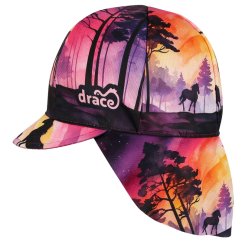 Letní funkční kšiltovka s plachetkou na krk SAFARI - vzor 29 - růžová - jednorožci