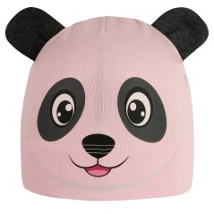 Dětská bavlněná čepice Zoo - zvířátka - vzor 02 - světle růžová - panda