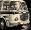 Pánské bavlněné tričko - vzor 011  - černa /autobus