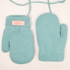 Dětské pletené palcové rukavice 2 - 3 roky - vzor 078 - mentolová