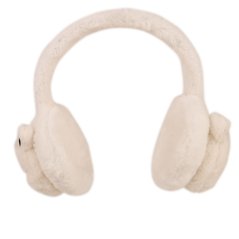 Zimní chlupaté klapky na uši - vzor 08 - bílá - panda