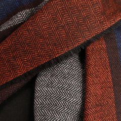 Dámská elegantní šála - vzor 036 - hnědá / modrá - kostka