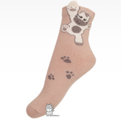 Dětské pletené ponožky - Katamino - vzor 011 - starorůžová - zebra