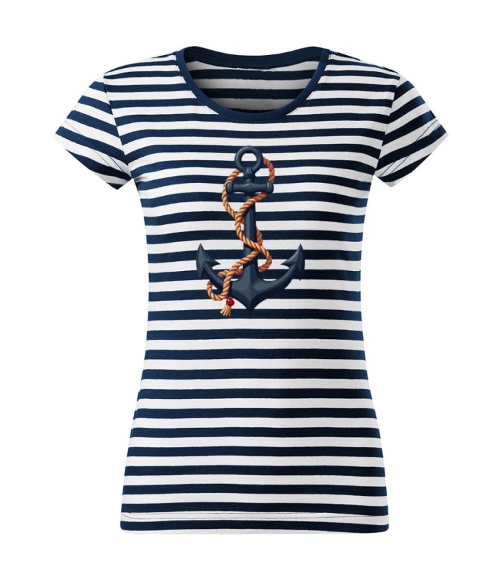 Dámské bavlněné tričko s potiskem - vzor 156 - Sailor / kotva