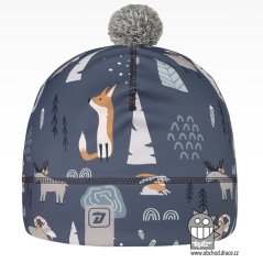 Flavio - zimní funkční čepice - vzor 171 - lesní zvířátka